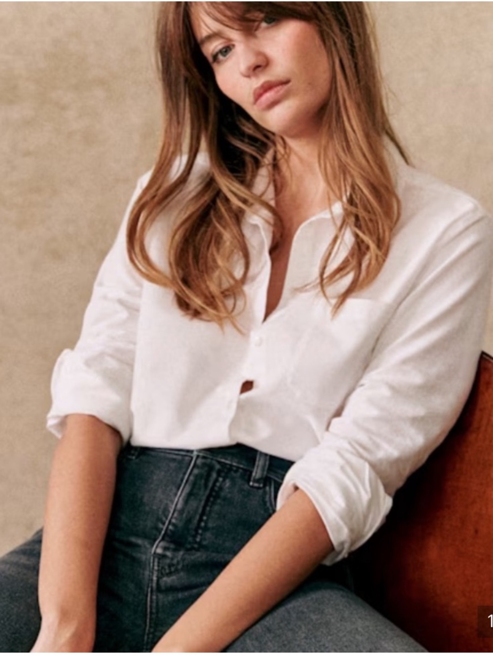 Sezane Classic White Button- Up Shirt